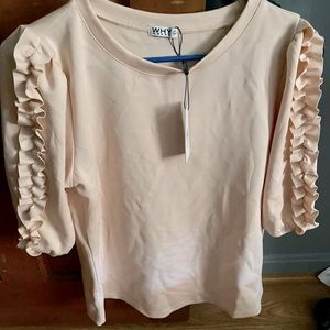 Cream/almond colored ruffle jogger set